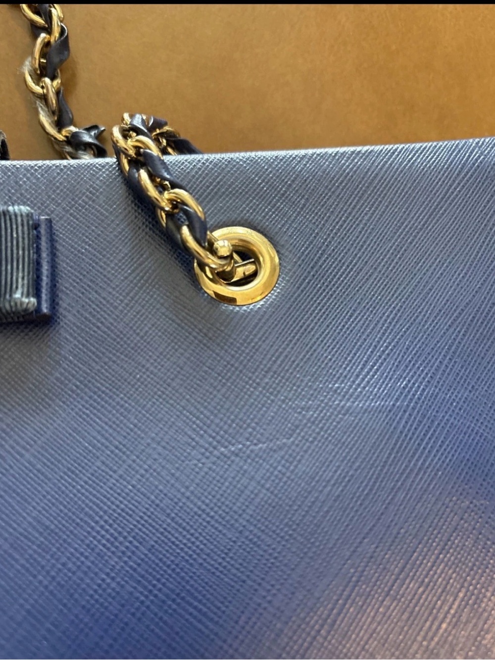 Salvatore Ferragamo MELIKE Vara Tote With Bow SAFFIANO Royal Blue Leather - Picture 7 of 16